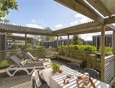 Cabane Perrosienne Premium  2ch 4p à Perros Guirec - terrasse